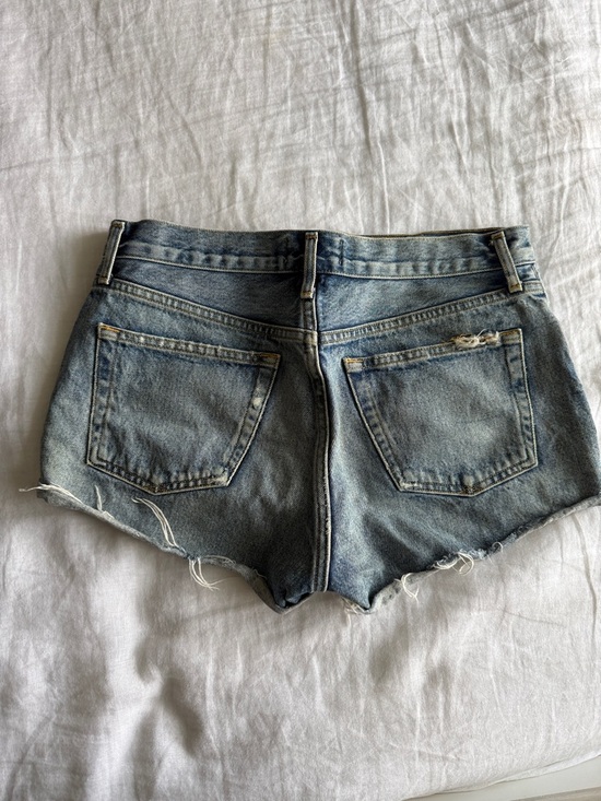 Agolde Vintage Wash Mid-Rise Denim Cutoff Shorts - Blue - Picture 2 of 2